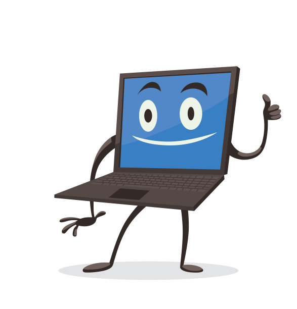 笔记本电脑，脸上带着满足的表情图片下载