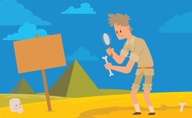 卡，考古学家，男人用放大镜图片下载