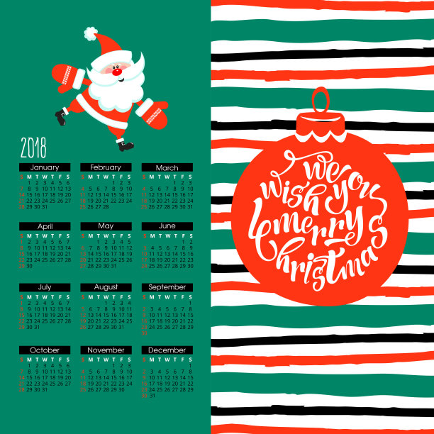 2018年圣诞日历图片下载