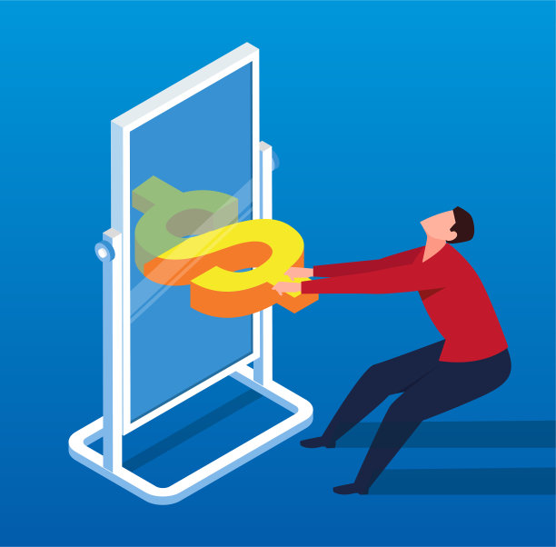 商人把钱从镜子里拿出来图片下载