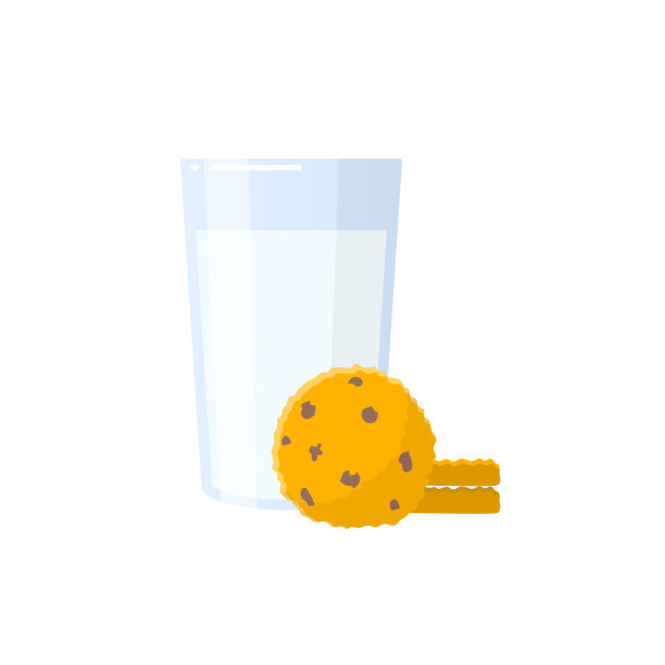 一杯牛奶和燕麦饼干。糖果、午餐、甜点、食物图片下载