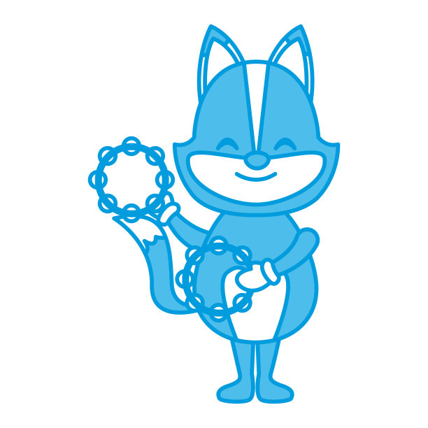 可爱的小狐狸和小手鼓图片下载