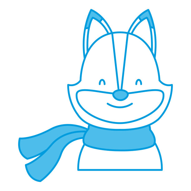 可爱的狐狸与围巾卡通图片下载