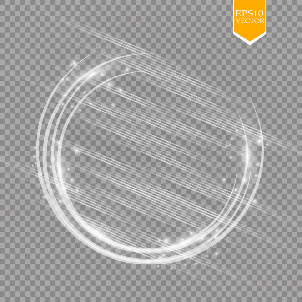 矢量光戒指。圆形闪亮的框架与光尘埃追踪粒子隔离在透明的背景图片下载