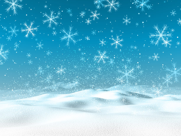 3D冬季雪景素材图片