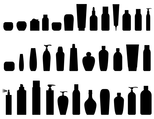 黑色化妆图标集图片下载