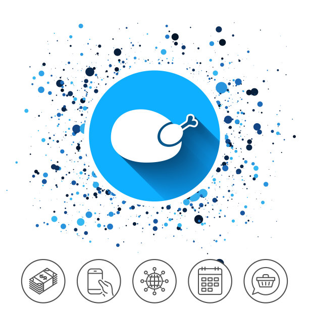 鸡标志图标。鸡象征禽肉。图片下载