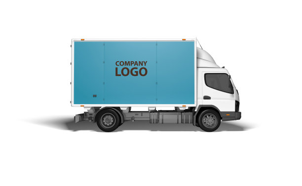 白色背景上的孤立货车图片下载