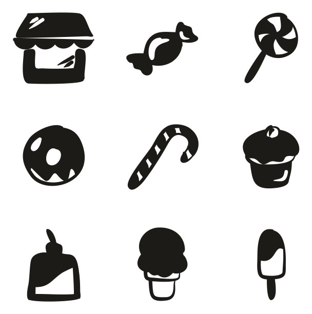 糖果店图标徒手填充图片下载