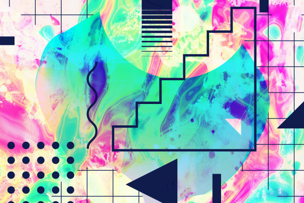 原始背景与简单的几何形状图片下载