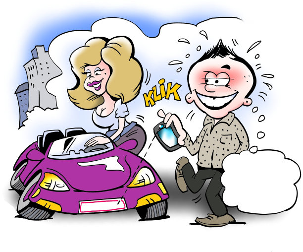 有一辆漂亮跑车的女人图片下载