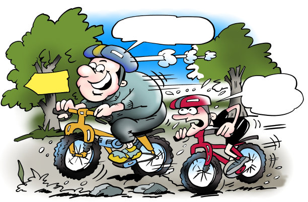 自行车锻炼者在树林里锻炼图片下载