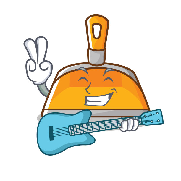 用吉他簸箕人物卡通风格图片下载