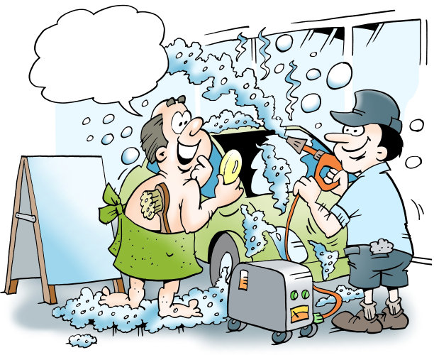 汽车和车主都洗了个热泡泡澡图片下载