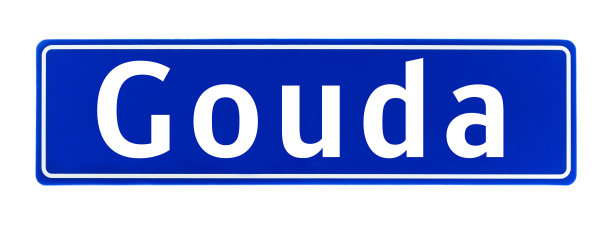 荷兰豪达市界限标志，孤立在白色背景上图片下载