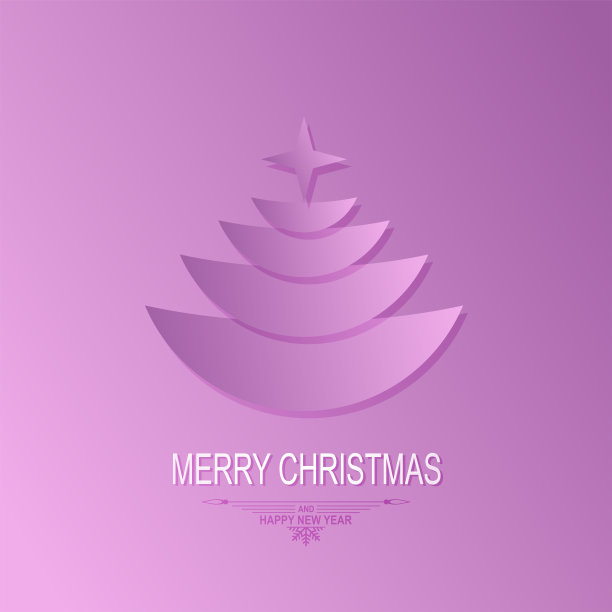 圣诞节的背景是浅紫色的圣诞树剪影图片下载