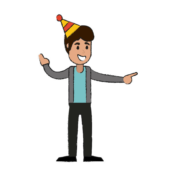 年轻人庆祝卡通图片下载