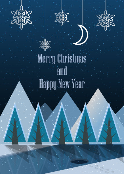 圣诞快乐，新年快乐明信片。冬天。矢量图图片下载