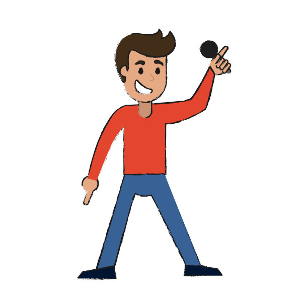 年轻人卡拉ok庆祝卡通图片下载