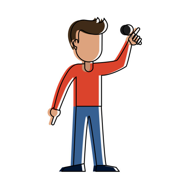 年轻人卡拉ok庆祝卡通图片下载