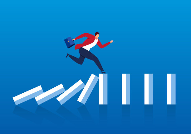 商人逃脱了多米诺效应素材图片