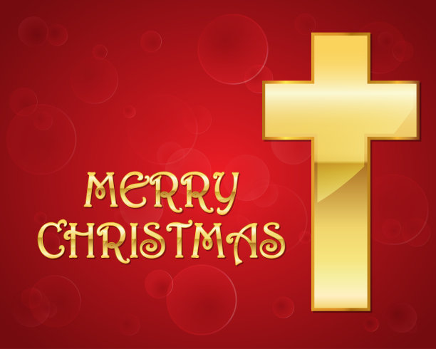 贺卡与圣诞快乐金色文字。矢量图图片下载