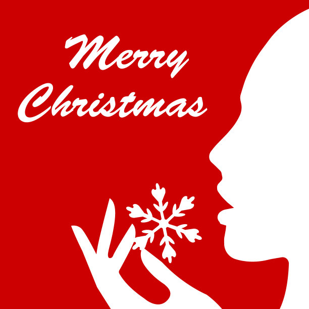 圣诞快乐和新年快乐矢量卡。圣诞插图与女孩图片下载