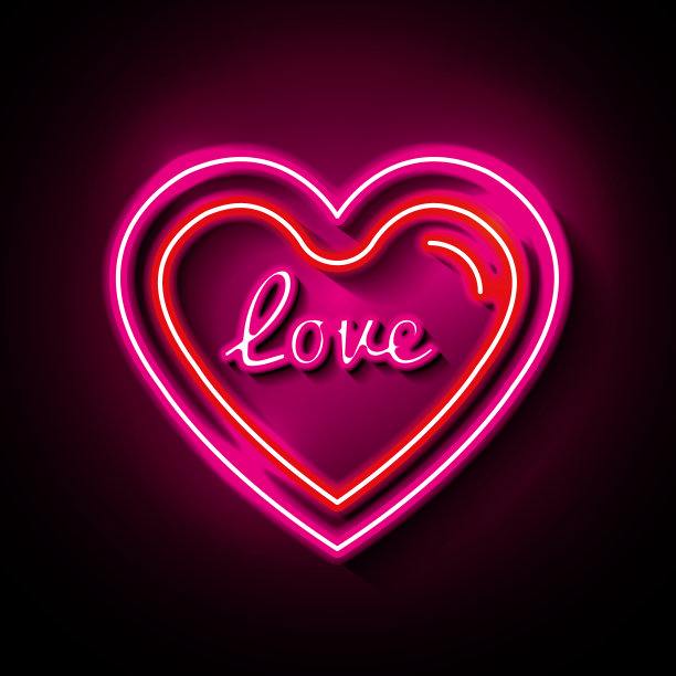 霓虹灯光的爱情海报图片下载