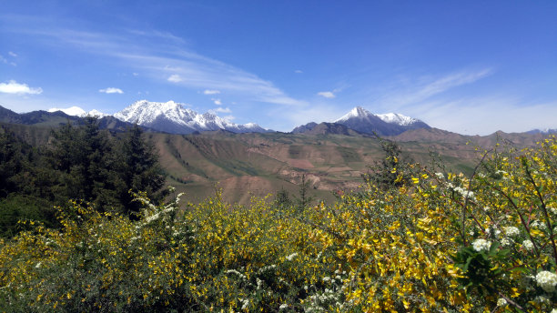 中国甘肃省张掖和祁连山图片下载