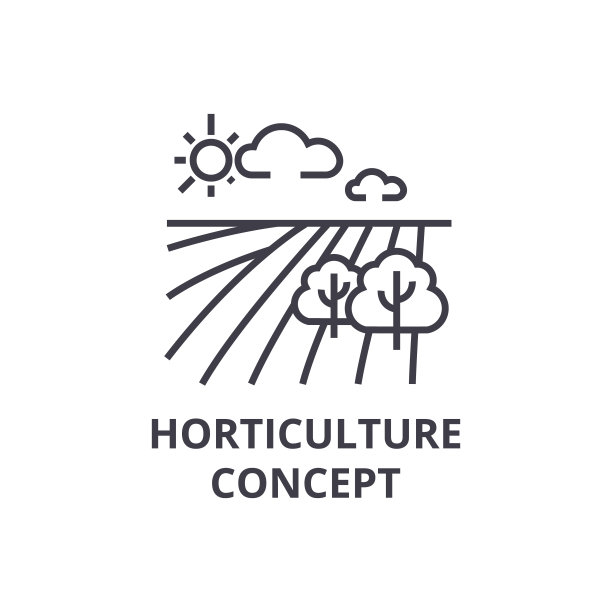 园艺概念线图标、轮廓符号、线形符号、矢量、平面插图图片下载