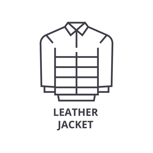 皮夹克线条图标，轮廓符号，线性符号，矢量，平面插图图片下载