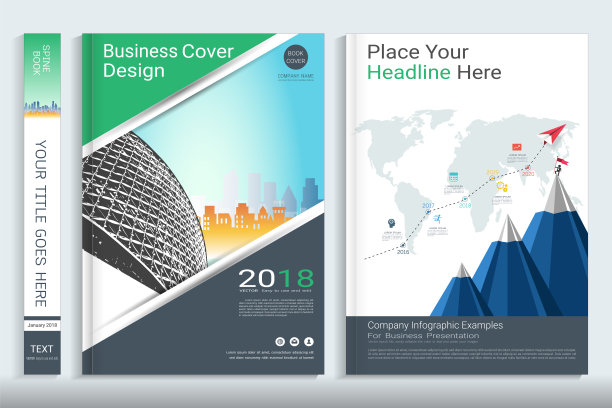 公司商业封面设计，有照片背景空间，用于年度报告，建议书，小册子，传单，传单，目录，杂志，小册子，作品集，海报，矢量模板A4大小。图片下载