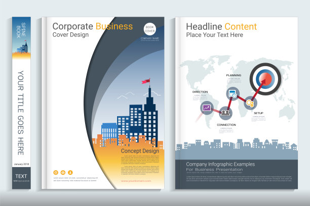 公司商业封面设计，有照片背景空间，用于年度报告，建议书，小册子，传单，传单，目录，杂志，小册子，作品集，海报，矢量模板A4大小。图片下载