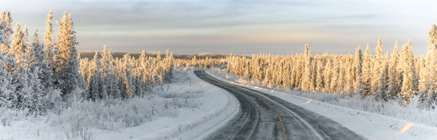 雪域冬季道路全景图图片下载