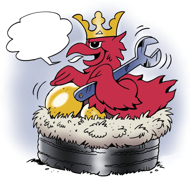 卡通插图的鹰鸟与金蛋在其鸟窝图片下载