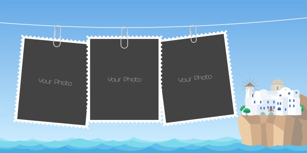 拼贴的相框矢量插图图片下载