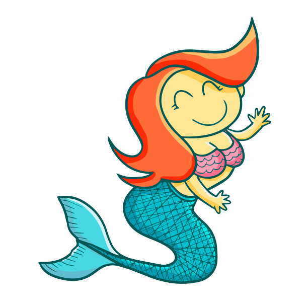 可爱的笑脸美人鱼图片下载