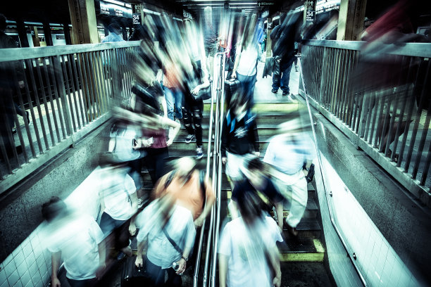 纽约通勤模糊图片下载