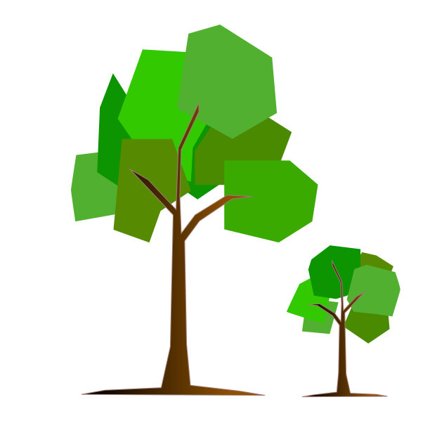 折纸树矢量插图图片下载