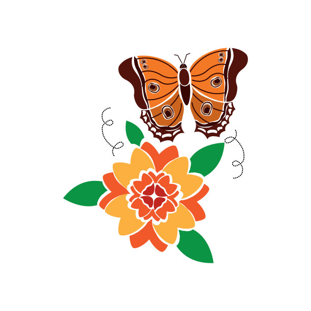 花和昆虫的图标形象图片下载