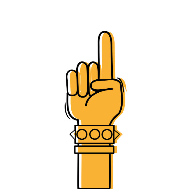 彩色手链和食指向上的标志图片下载