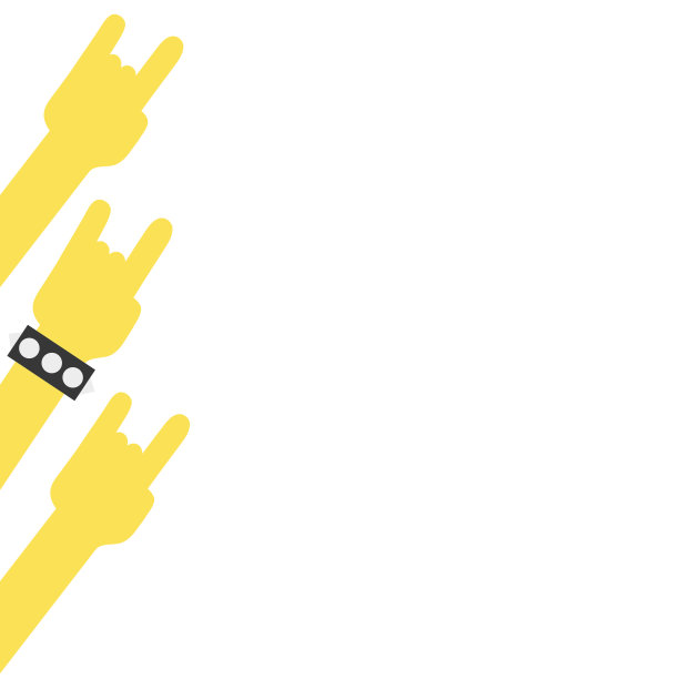 多彩的举手用摇滚手势交流图片下载