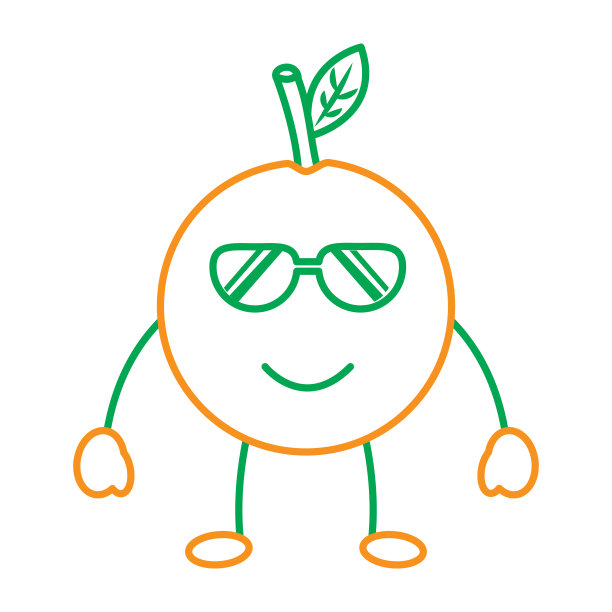 可爱的卡通橘子水果有趣的角色图片下载