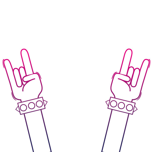 颜色线手与手镯和岩石符号图片下载