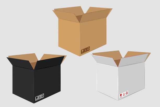 纸板打开盒子。侧视图。包装设计图片下载