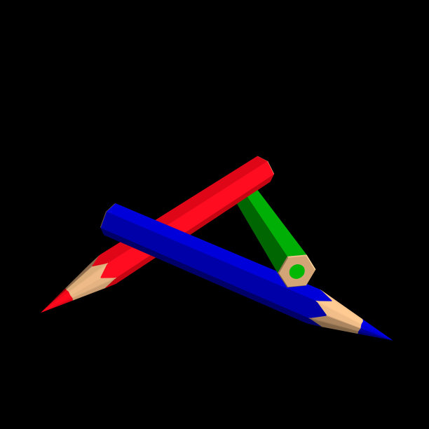 彩色铅笔。孤立在黑色背景上。矢量彩色插图。图片下载