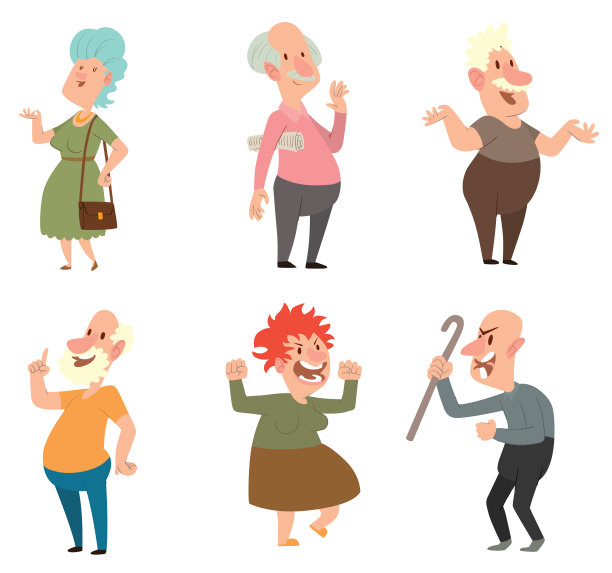 一组六个有趣的老人图片下载