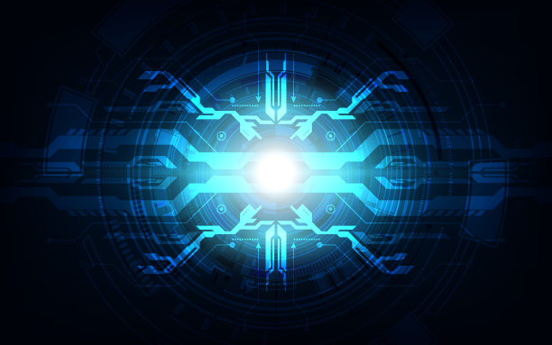 抽象的技术背景概念，包含各种技术要素。说明向量图片下载