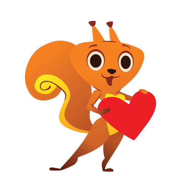 有趣的红心松鼠图片下载