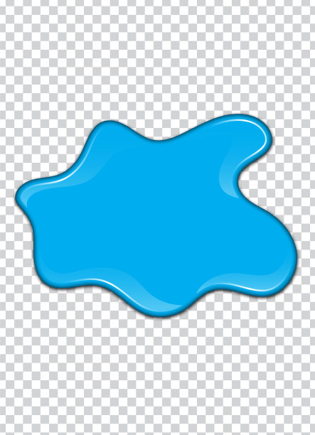 蓝色油漆与透明背景。矢量插图。图片下载